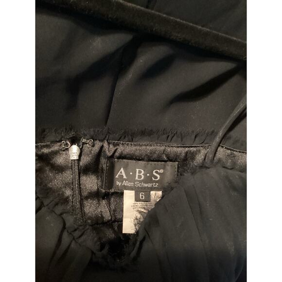 ABS Black Y2K Bias Cut Chiffon Silky 90's Evening Party Slip Dress 6 S Cocktail - Picture 6 of 6